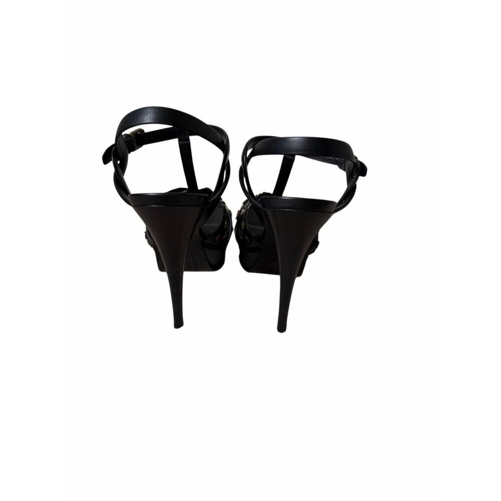 Saint Laurent Sandals Tribute Platform Leather Missing 2 Studs Slingback Open To - Picture 4 of 12